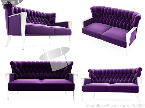 Image of Collection of isolated sofas