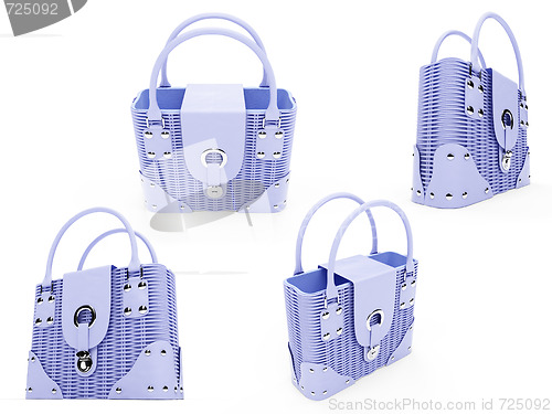 Image of Collage of isolated handbags