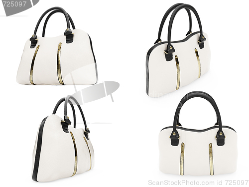 Image of Collage of isolated handbags