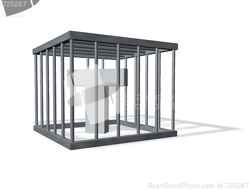 Image of letter t in a cage