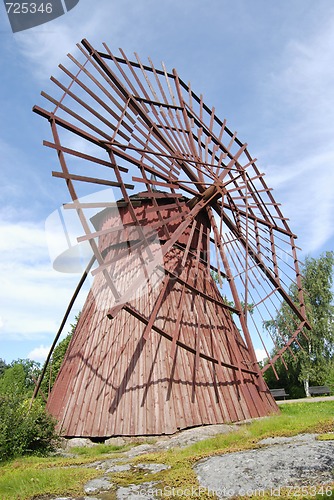 Image of Red Wooden Windmill