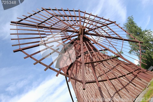Image of Rotor of Ancient Wooden Windmill