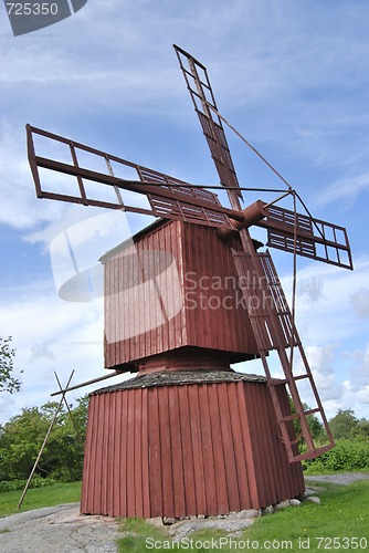 Image of Red Wooden Windmill