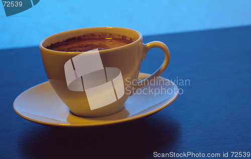 Image of coffee cup in blue