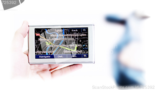 Image of Gps in a man hand.