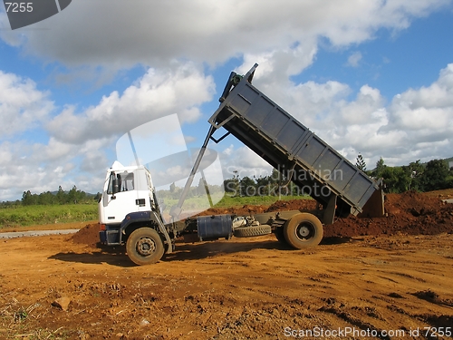 Image of Lorry discharging soil