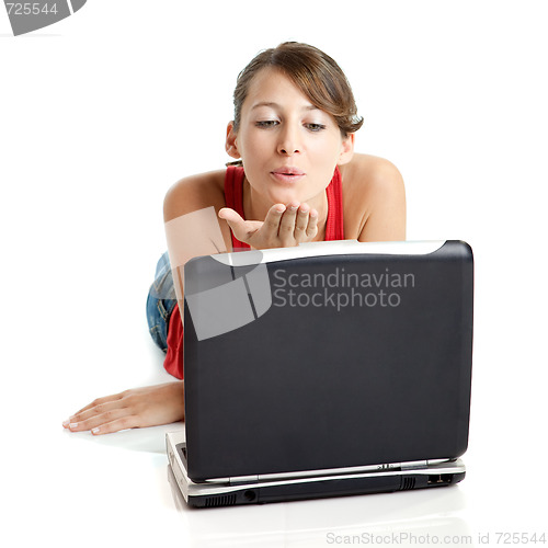 Image of Sending a kiss online