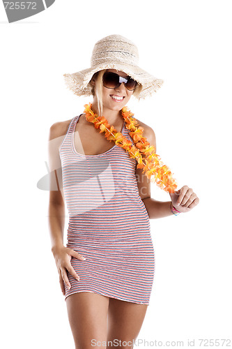 Image of Young woman on vacations