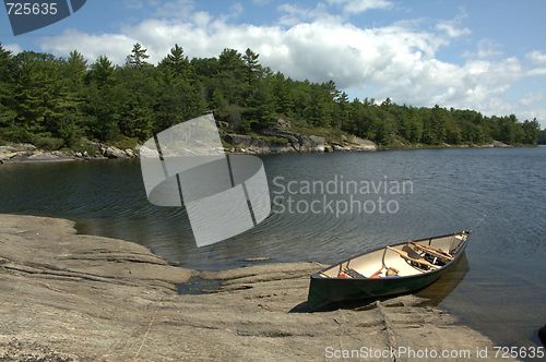 Image of Canoe at Rest on Georgian Bay