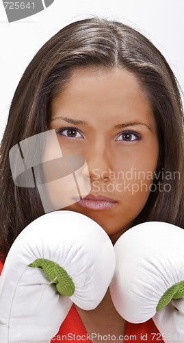 Image of Woman with boxing gloves