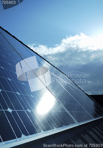 Image of Electric photovoltaic solar panels cells