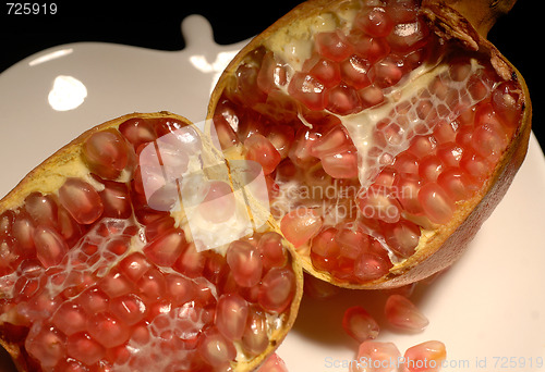 Image of pomegranate fruit on a dish