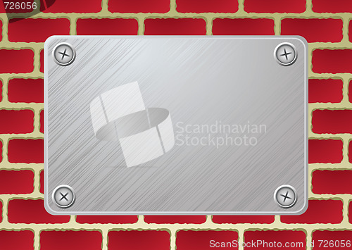 Image of brickwall metal plate
