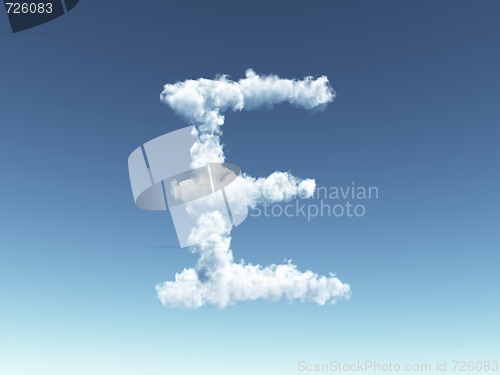 Image of cloudy uppercase letter E