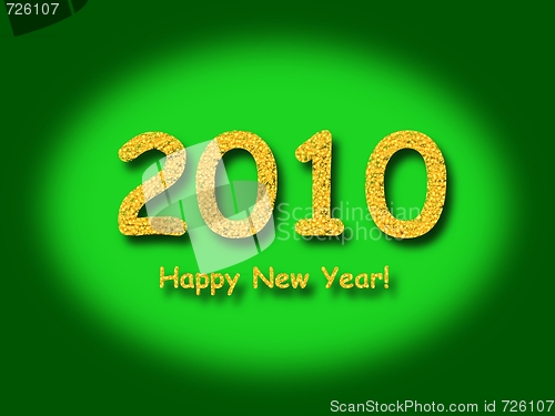 Image of 2010 Happy New Year Green