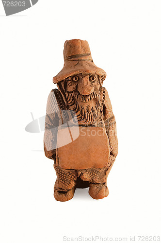 Image of Clay figure of bearded old man with a tablet