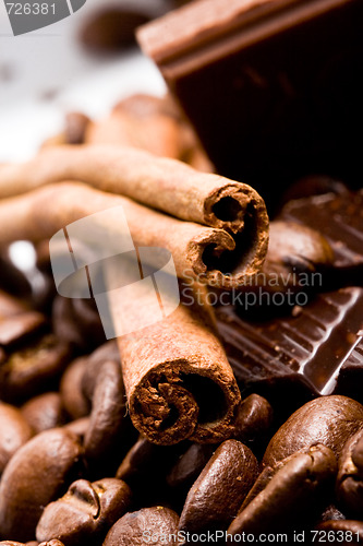 Image of chocolate, coffee and cinnamon