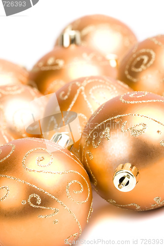 Image of golden glass christmas balls