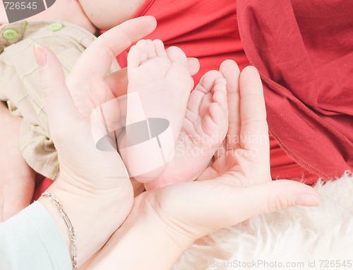 Image of Newborn child and hands