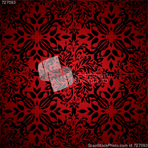 Image of abstract floral hot red