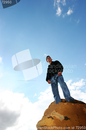 Image of Man on top of the world