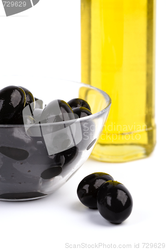 Image of black olives and oil
