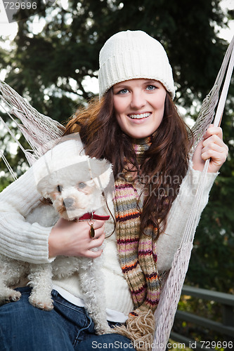 Image of Teenager and her dog