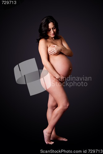Image of Beautiful naked pregnant woman