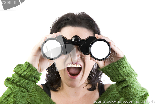 Image of isolated girl searching for business