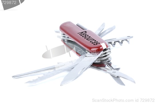 Image of marketing red swiss army pocket knife tool