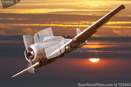 Image of war propeller fighter plane