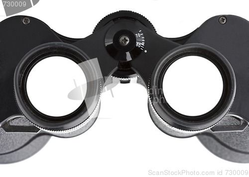 Image of isolated binoculars with money