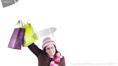 Image of christmas shopping woman