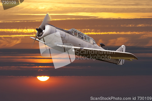 Image of war propeller fighter plane