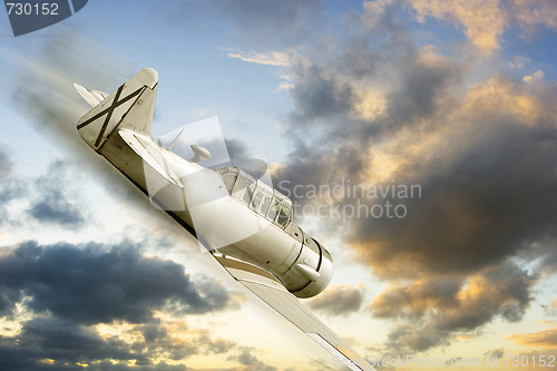 Image of war propeller fighter plane