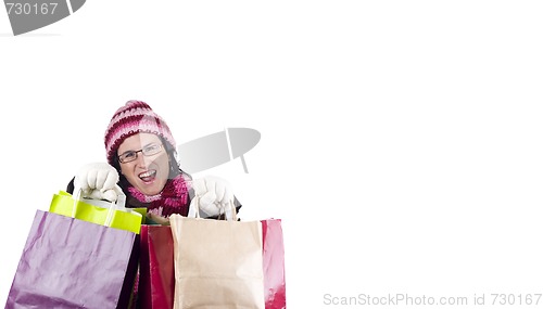 Image of christmas shopping woman