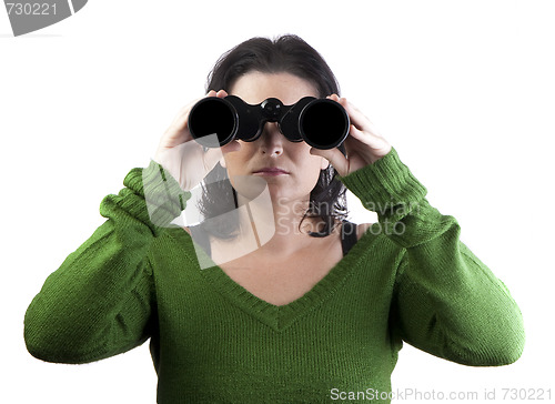Image of isolated girl searching for business