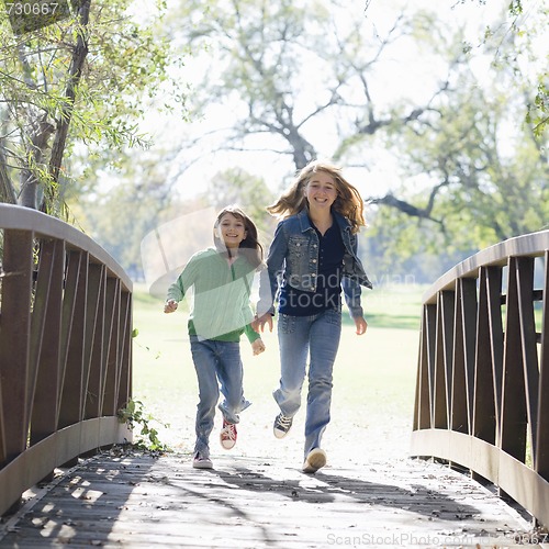 Image of Girls On Bridge