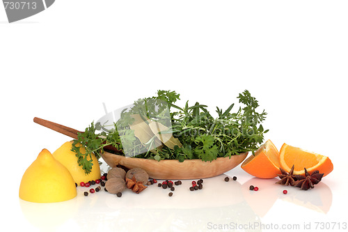 Image of Herbs, Spices and Fruit Selection