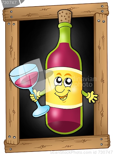 Image of Cartoon wine on blackboard