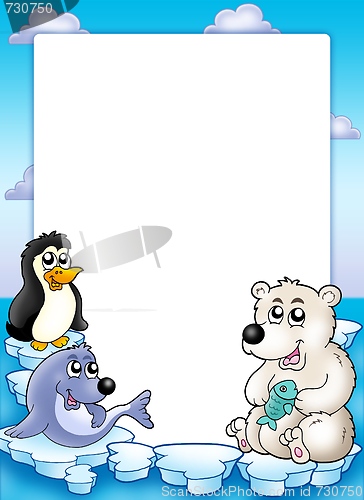 Image of Frame with winter animals