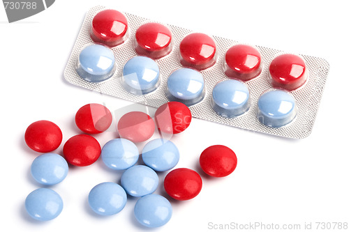 Image of red and blue pills