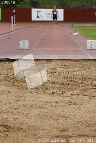 Image of Long jumper standing before a jump. Tartu, Estonia