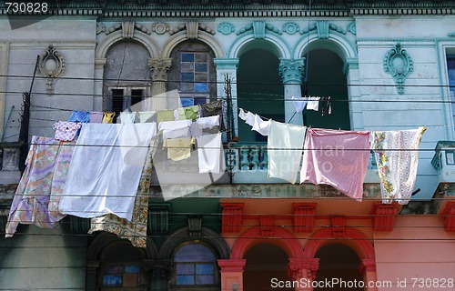 Image of Old half-renovated colonial building in Havana, Cuba