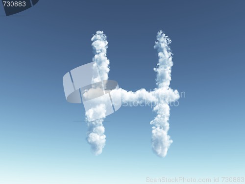 Image of cloudy letter H