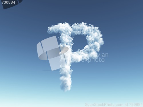 Image of cloudy letter P