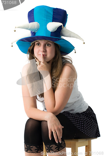 Image of woman in funny hat