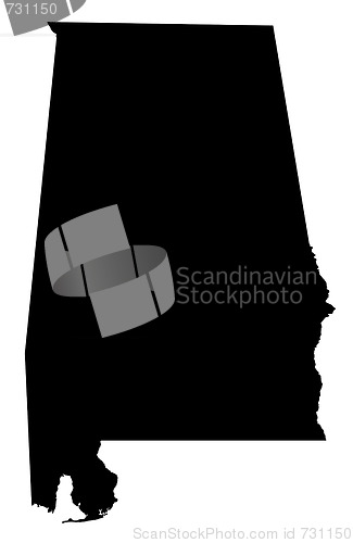 Image of State of Alabama - white background