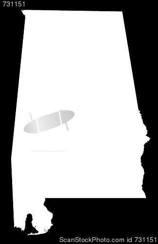 Image of State of Alabama - black background