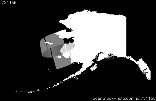 Image of State of Alaska - black background